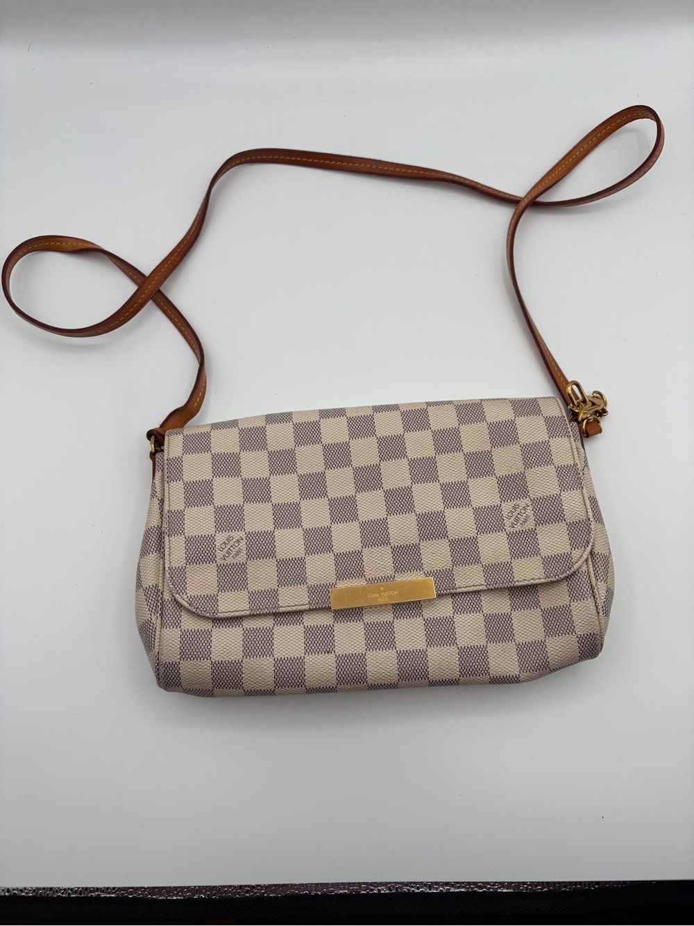 Louis Vuitton Favorite MM Damier Azur Shoulder Crossbody Bag